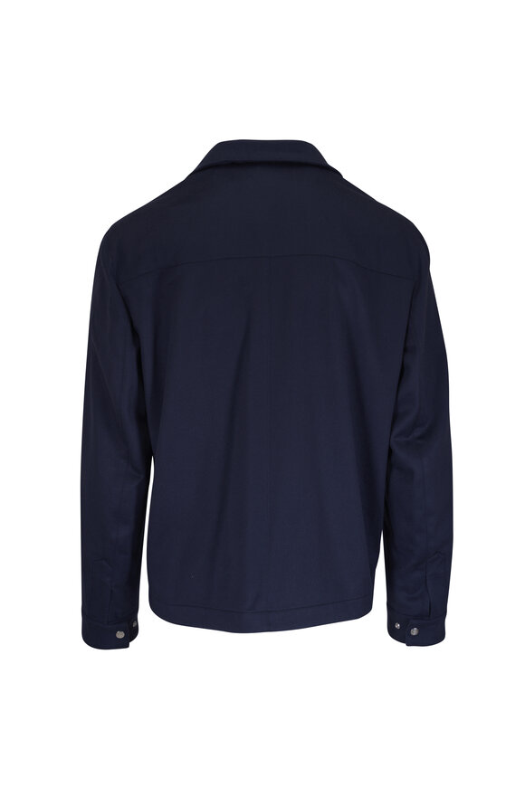 Brunello Cucinelli Navy Blue Featherweight Cashmere Jacket - view 2