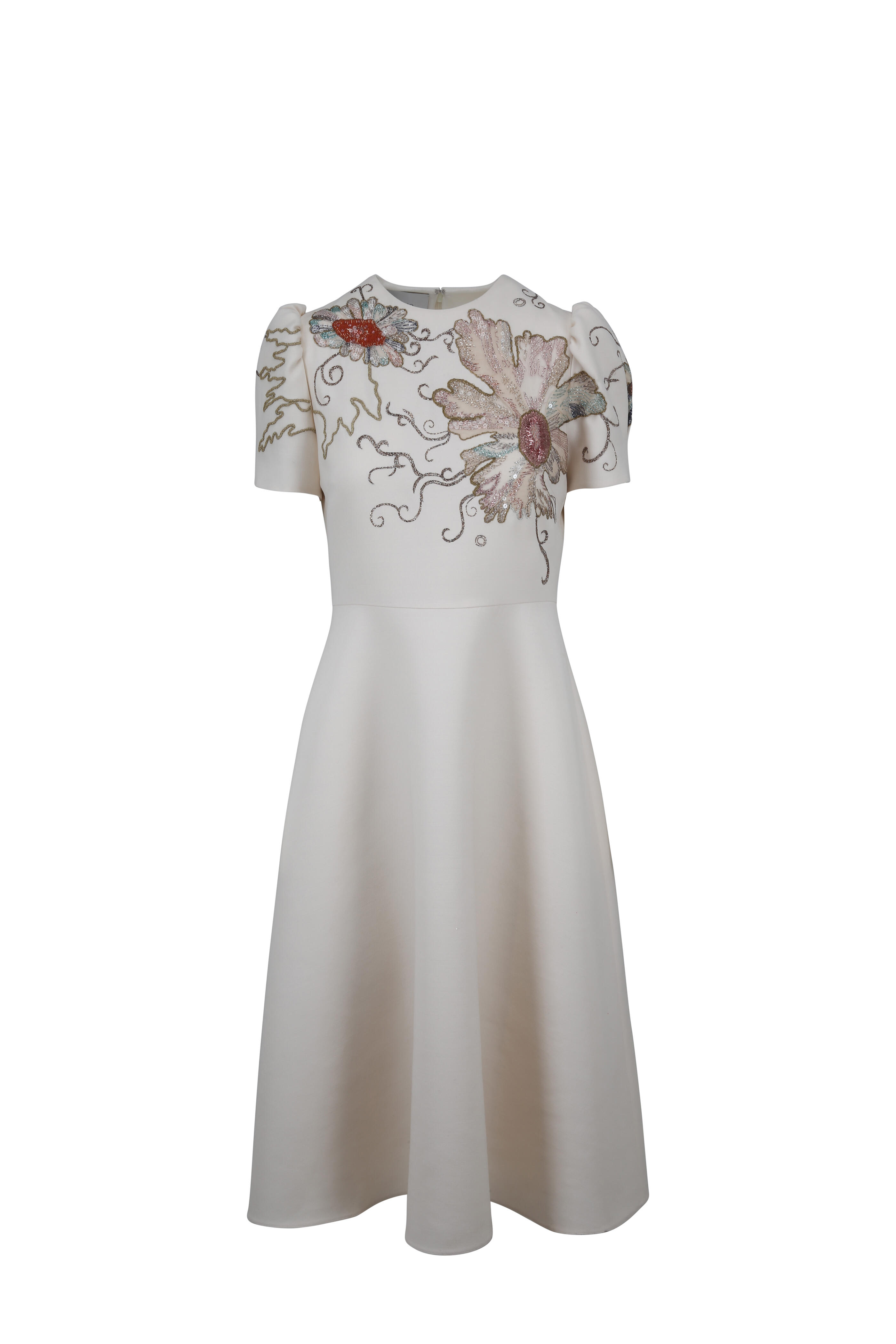 Valentino - Ivory Crêpe Couture Embellished Dress
