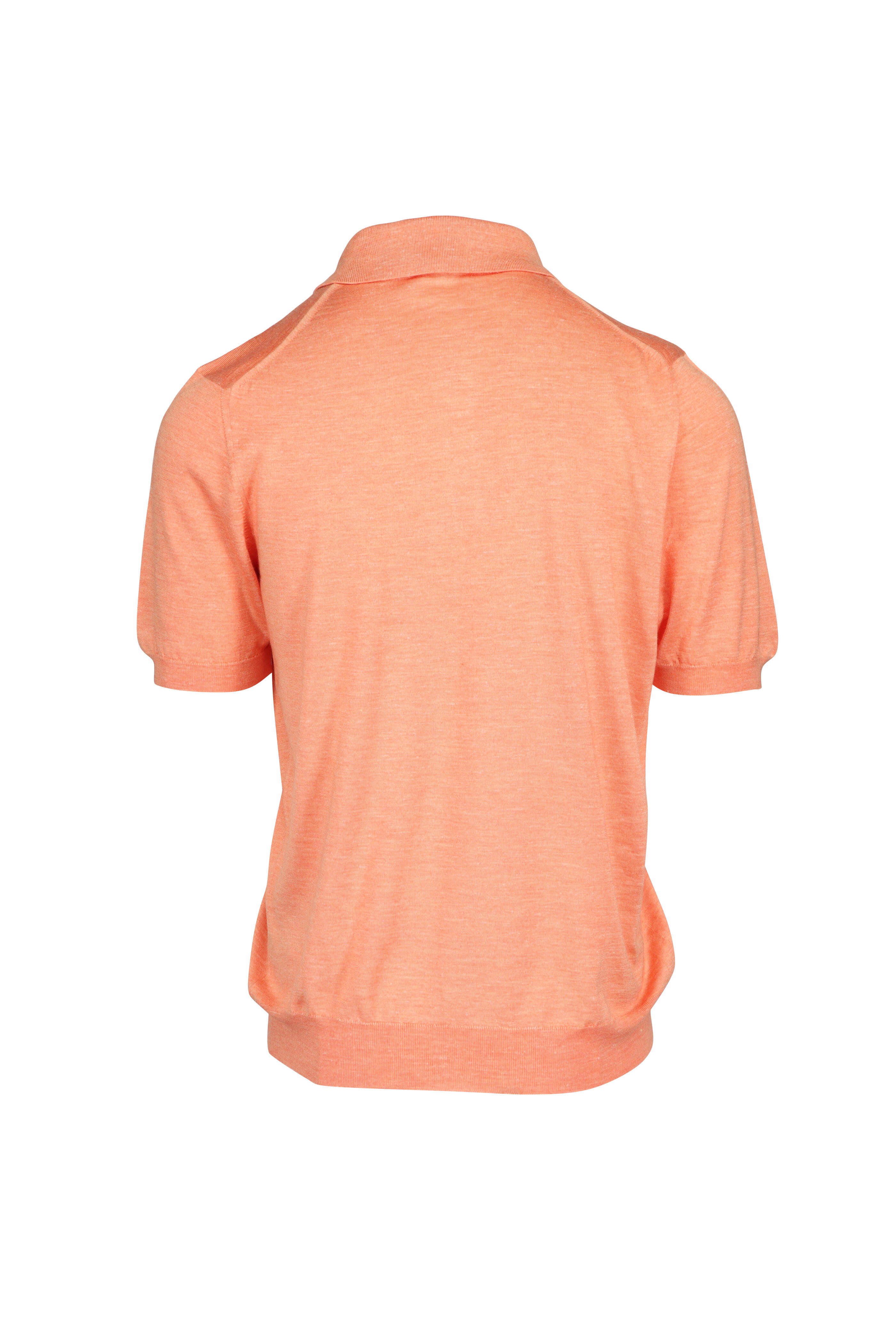 Kiton - Orange Silk, Cashmere & Linen Knit Polo