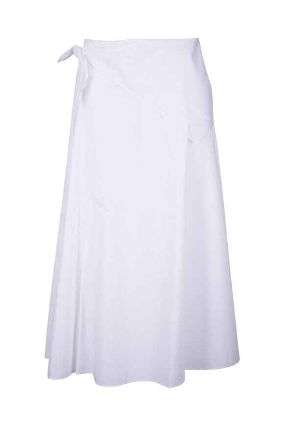 Vince Optic White Cotton Scarf Tie Skirt - view 1