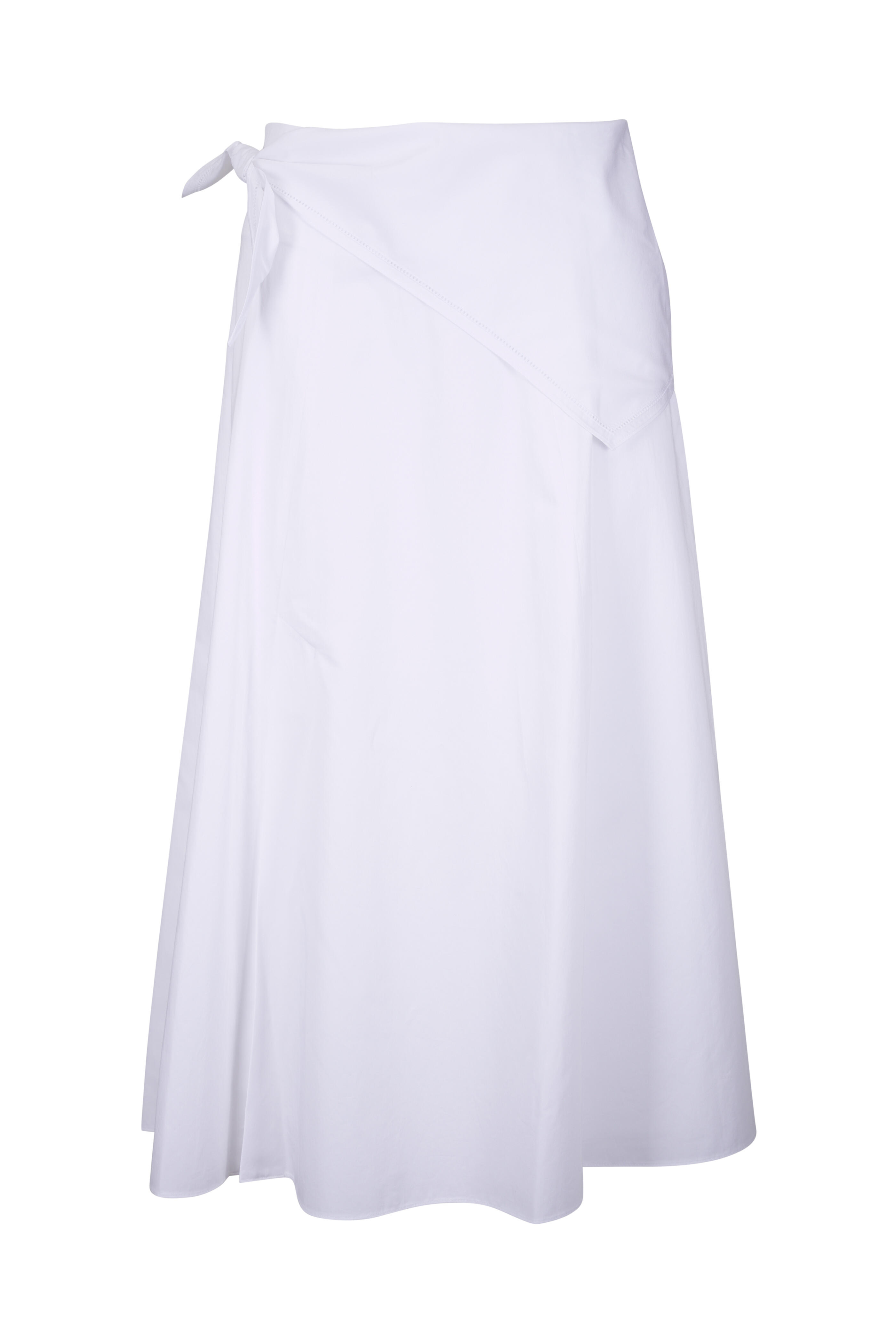 Vince - Optic White Cotton Scarf Tie Skirt - view 1