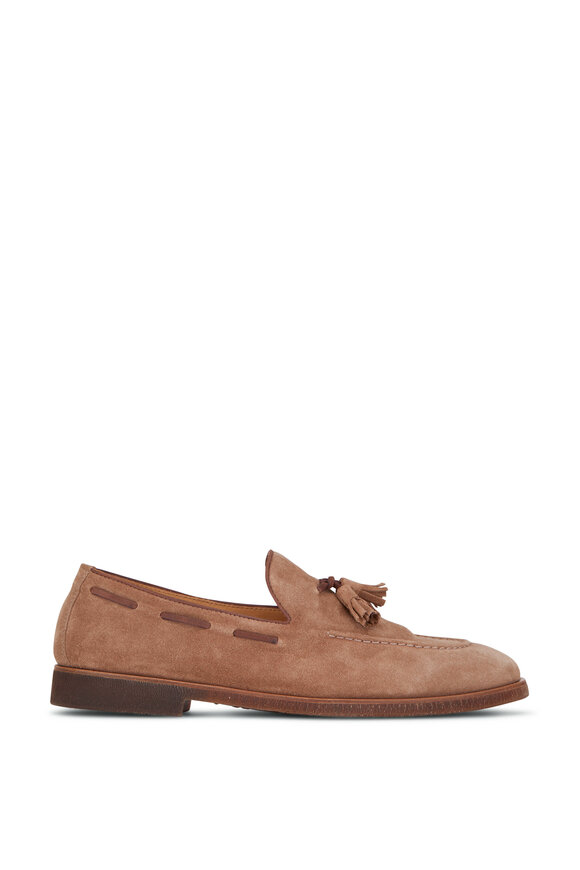 Brunello Cucinelli - Light Brown Suede Tassel Loafer