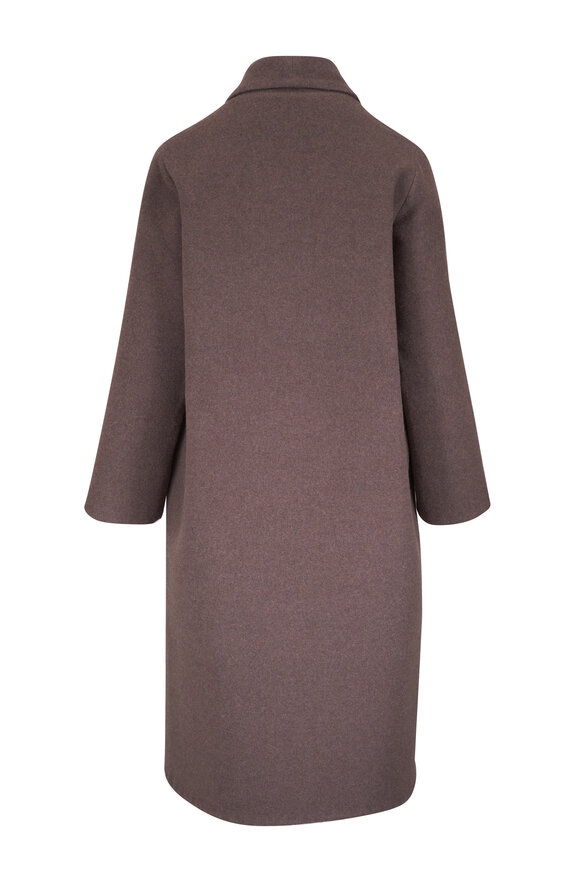 Peter Cohen Fall Bark Brown Double Faced Wool Coat - view 4