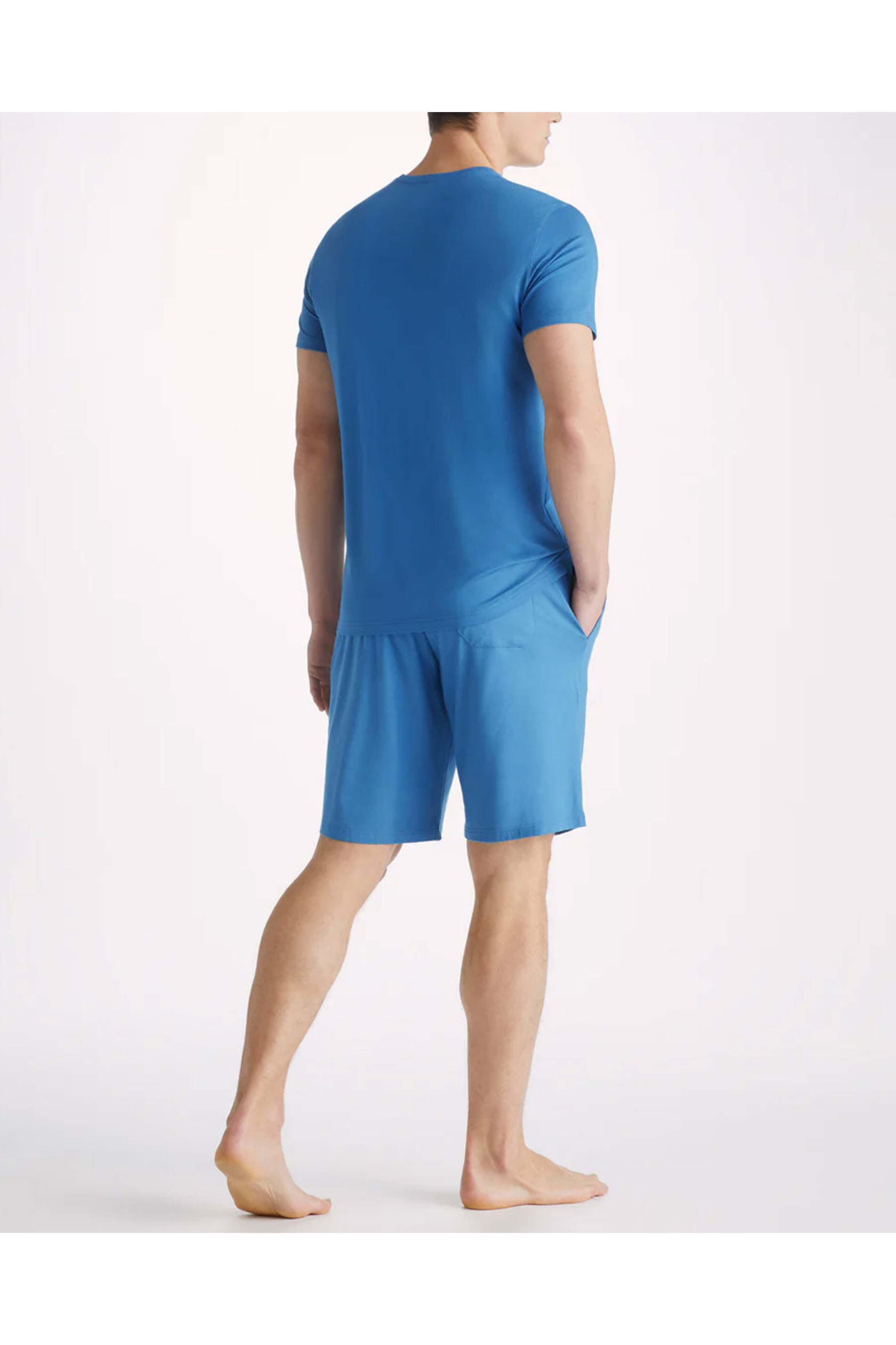 Derek Rose - Ocean Blue Micro Modal Stretch Lounge Short