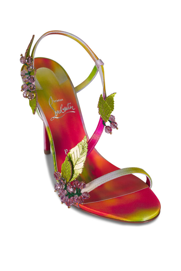 Christian Louboutin Rosa Fruit Embellished Satin Sandals - view 1