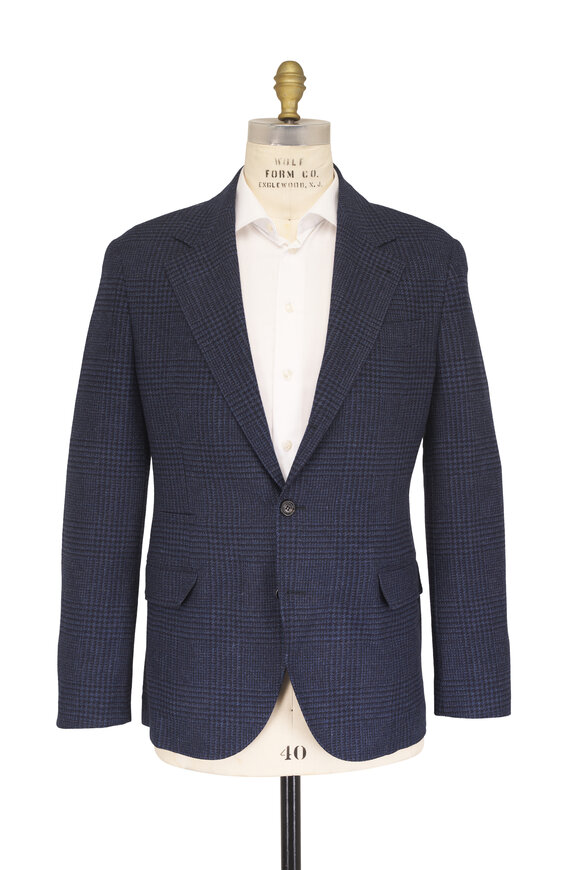Brunello Cucinelli Blue Wool & Cashmere Sportcoat - view 2