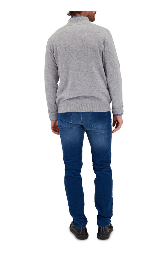 Kinross - Sterling Gray Cashmere Quarter Zip Pullover