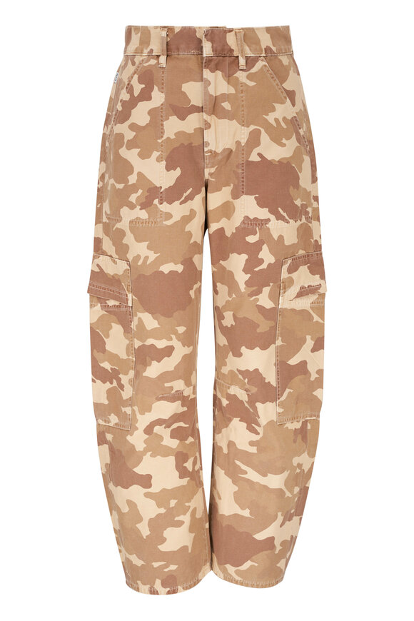 Low Rise Camo Print Cargo Pants