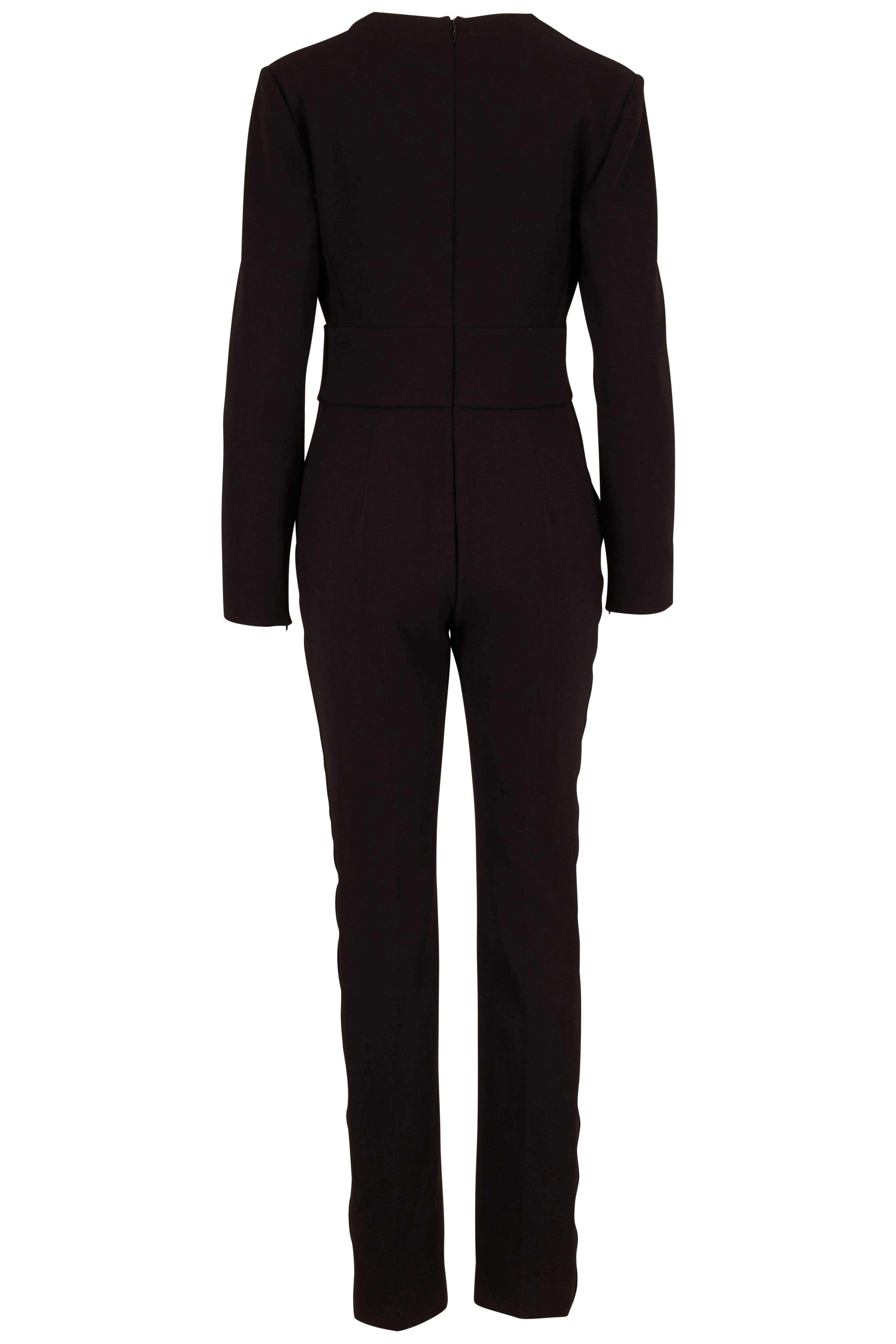 Tom Ford - Black Stretch Wool Tuxedo Stripe Jumpsuit