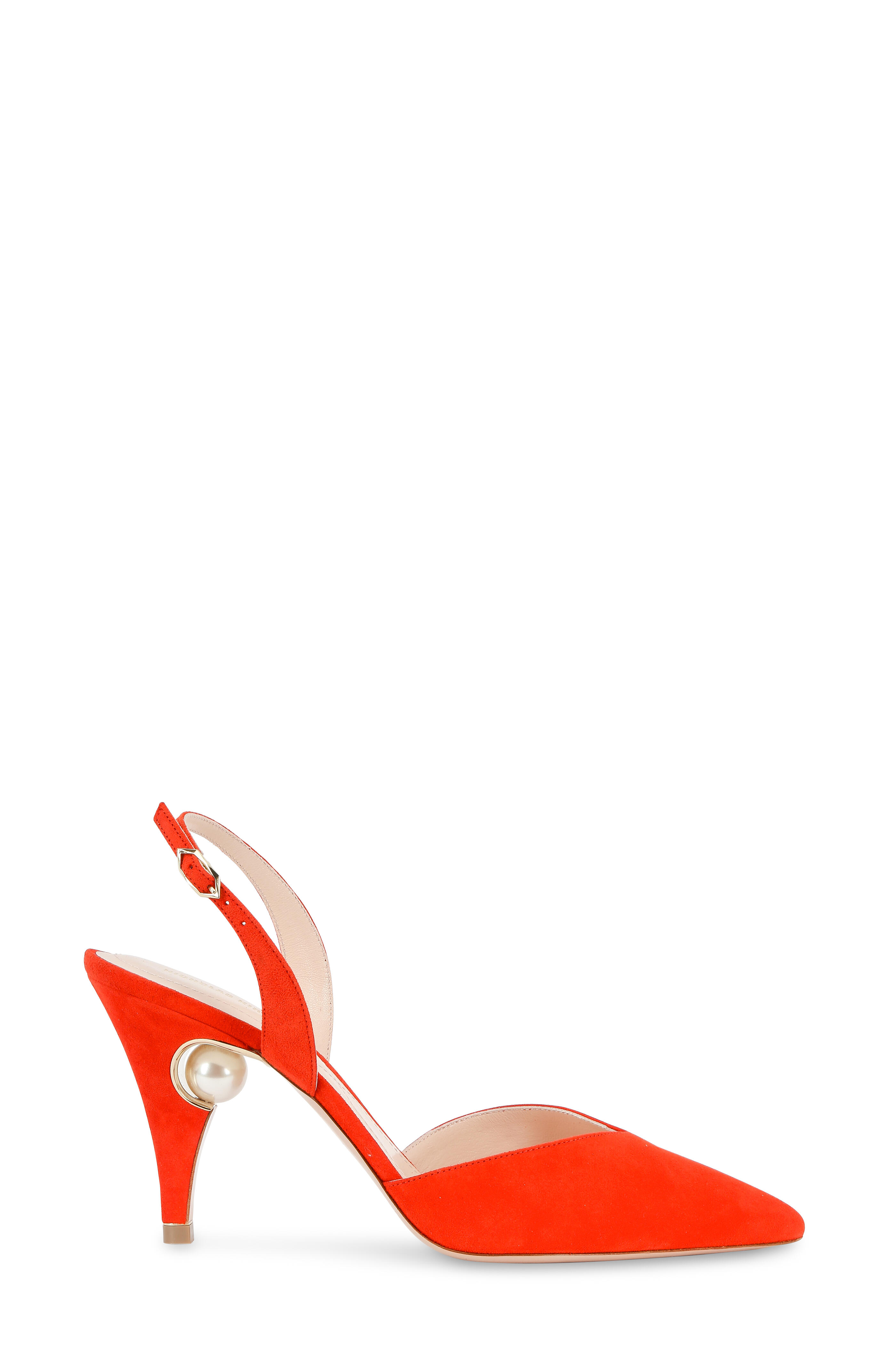 Nicholas Kirkwood - Penelope Red Suede Slingback, 85mm