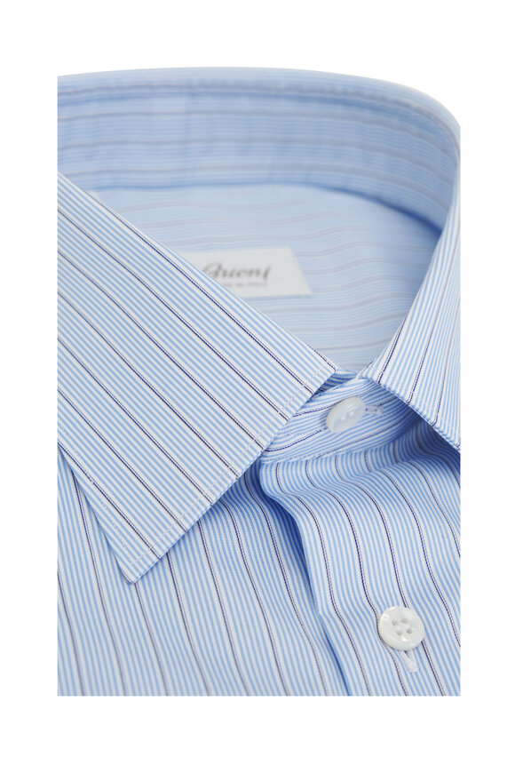 Brioni - Blue Stripe Cotton Dress Shirt