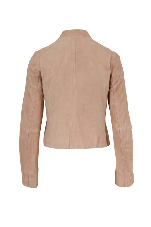 Vince - Rose Quartz Suede Moto Jacket