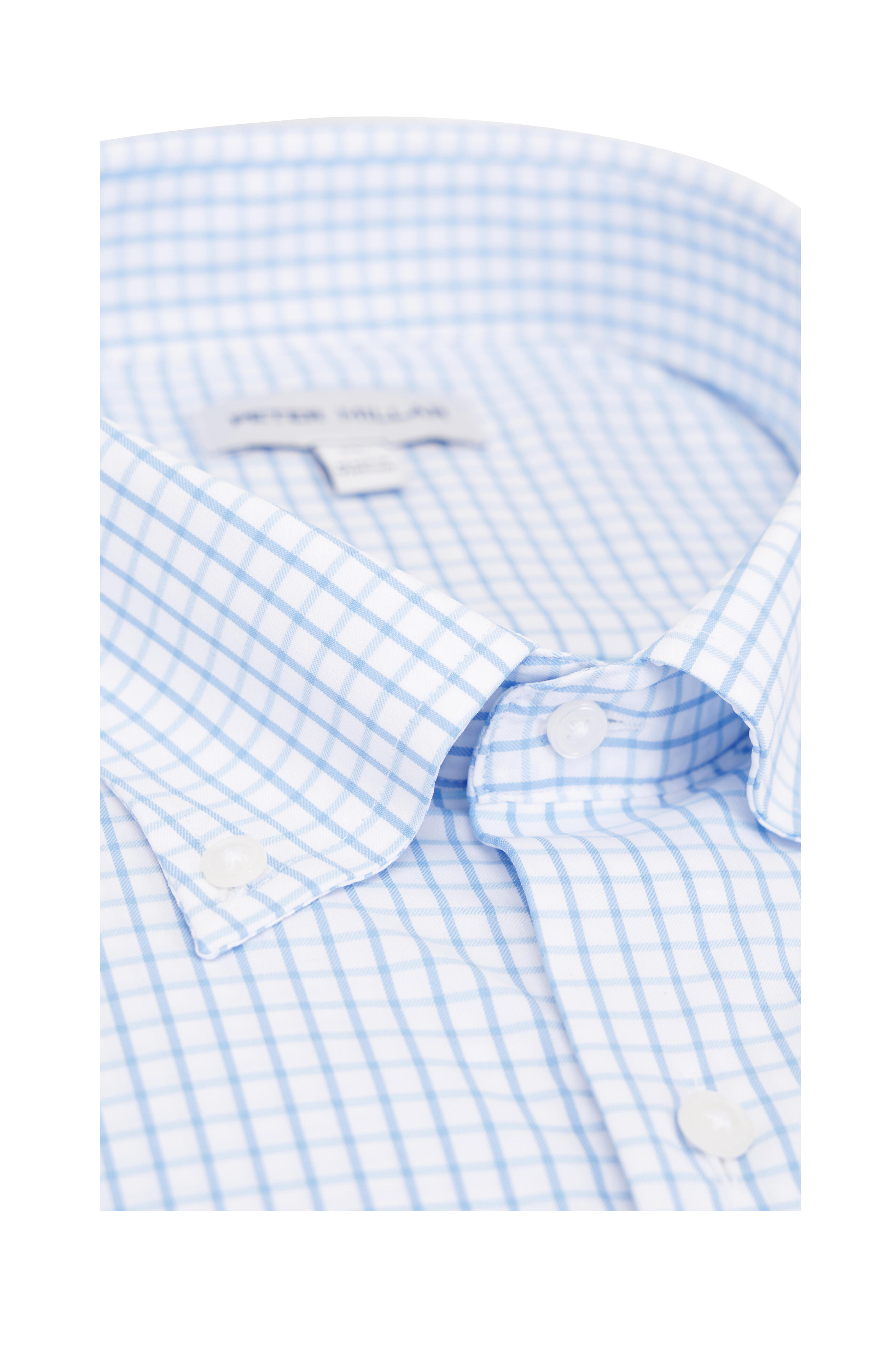 Peter Millar - Hanford Light Blue Plaid Twill Sport Shirt
