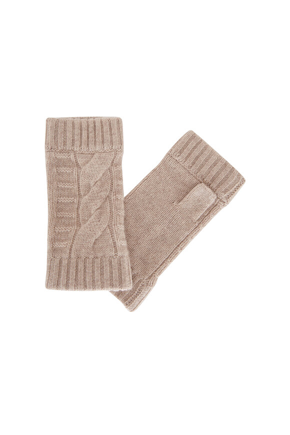 Kinross - Mushroom Luxe Cable Knit Texting Gloves