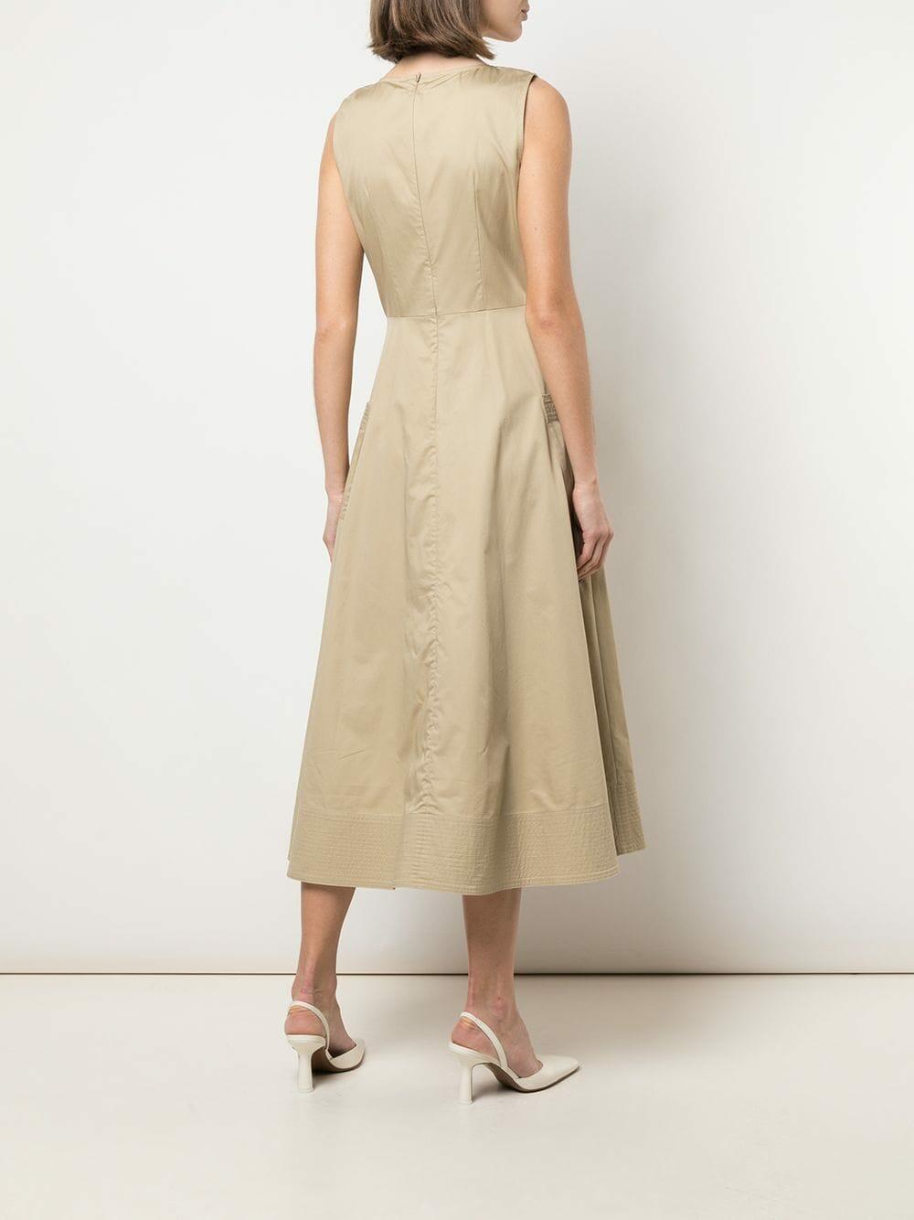 CO Collection - Taupe Sleeveless Trapunto Hem Dress