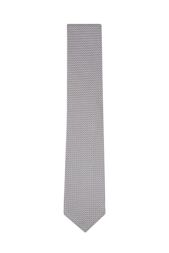 Robert Jensen Grenadine Silver Silk Necktie