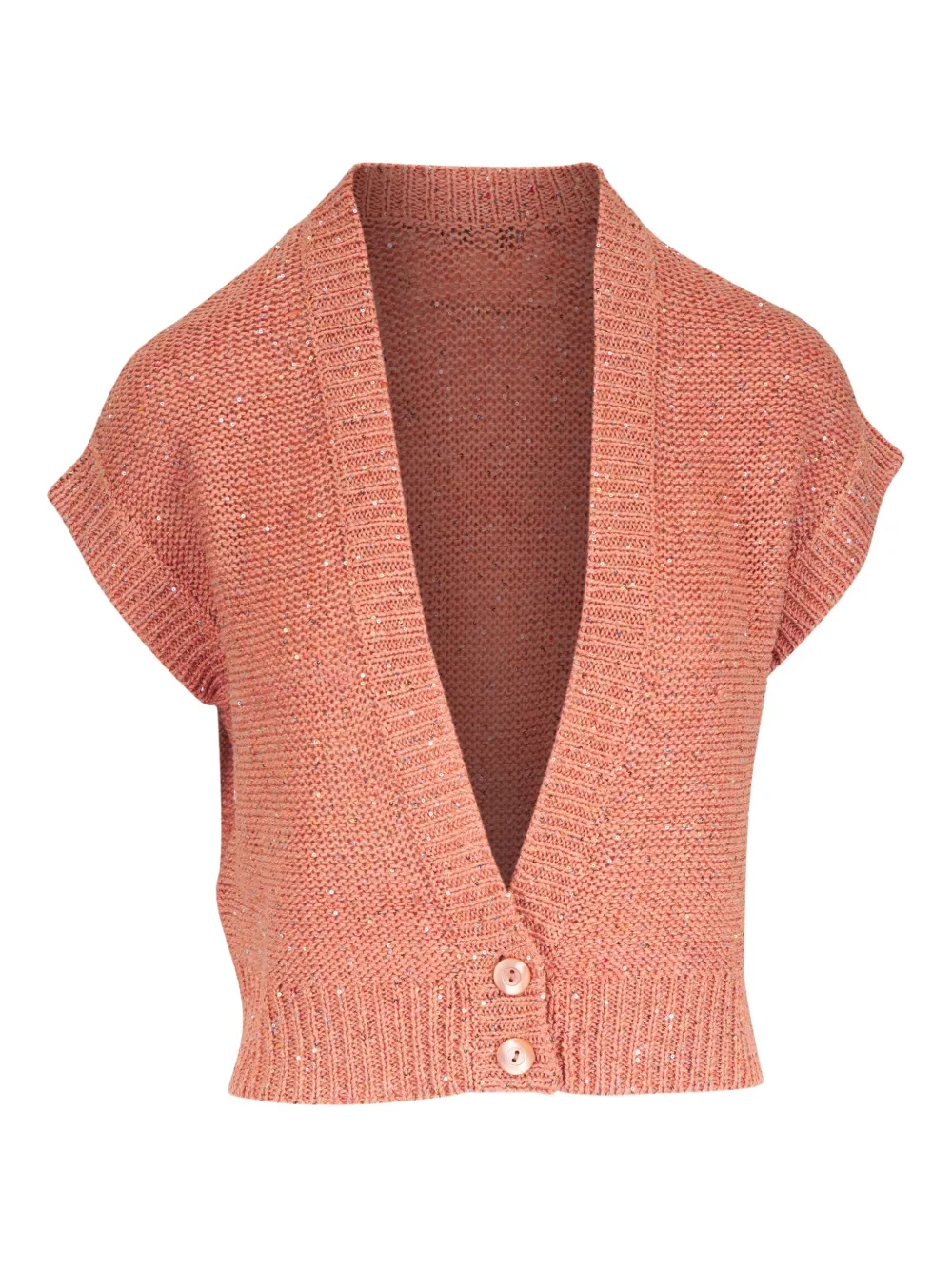 Kinross - Burnt Caramel Sequins Cap Sleeve Cardigan Kinross - Burnt Caramel Sequins Cap Sleeve Cardigan