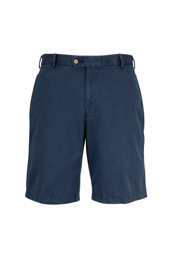 Peter Millar - Navy Blue Washed Twill Shorts