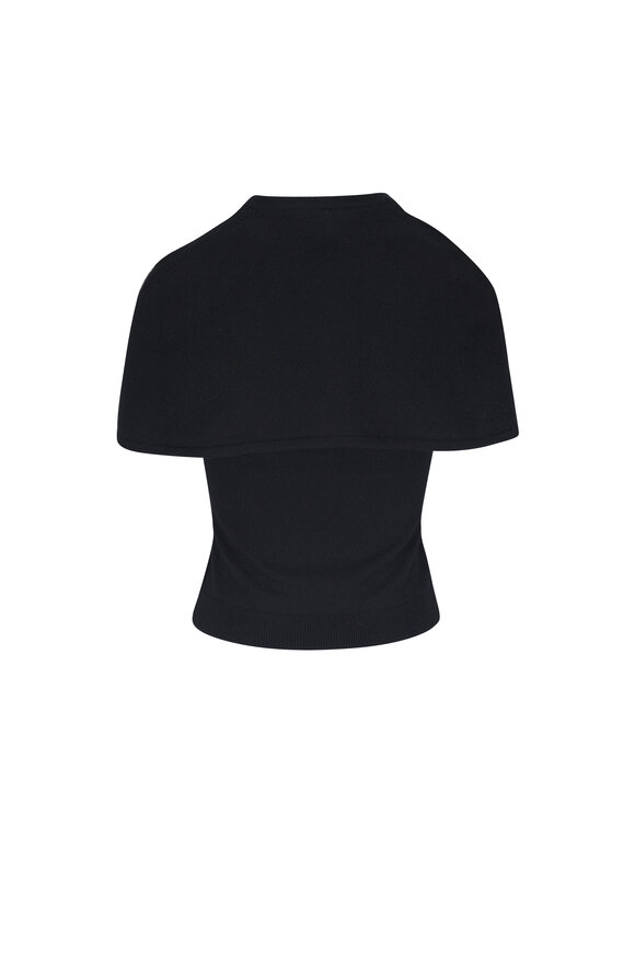 Simkhai Yuki Black Cashmere Cape Top - view 2