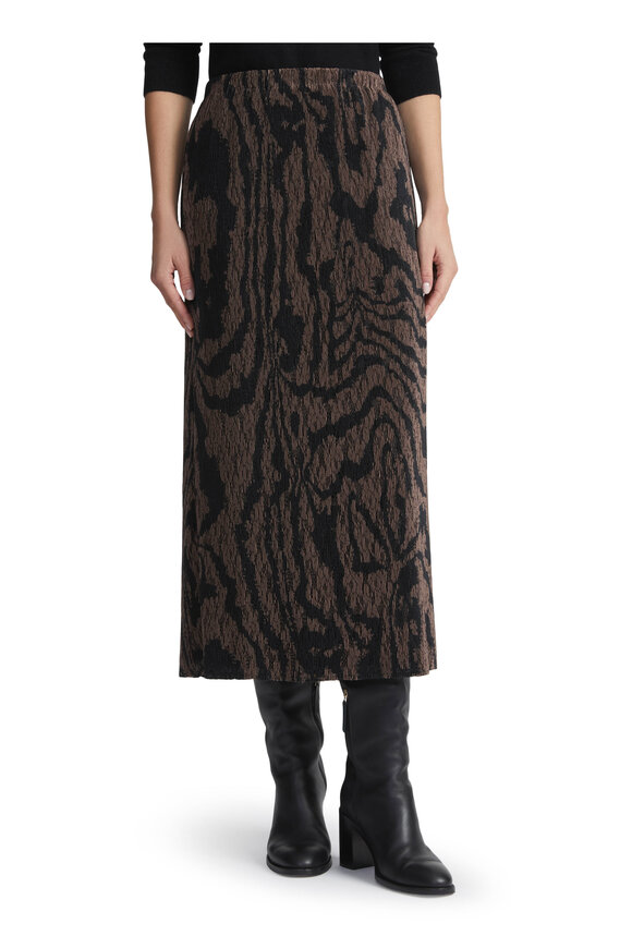 Lafayette 148 New York - Wood Grooves Print Lace Plissé Skirt