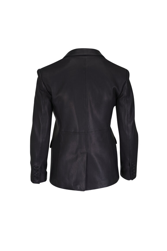 Nili Lotan Belmonde Black Leather Tailored Jacket - view 4