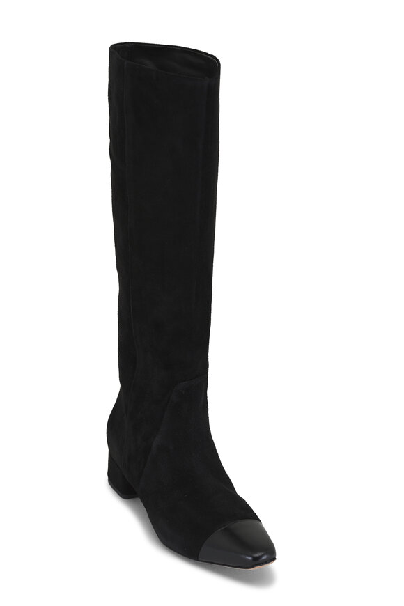 Veronica Beard Cecile Black Suede Knee High Boot