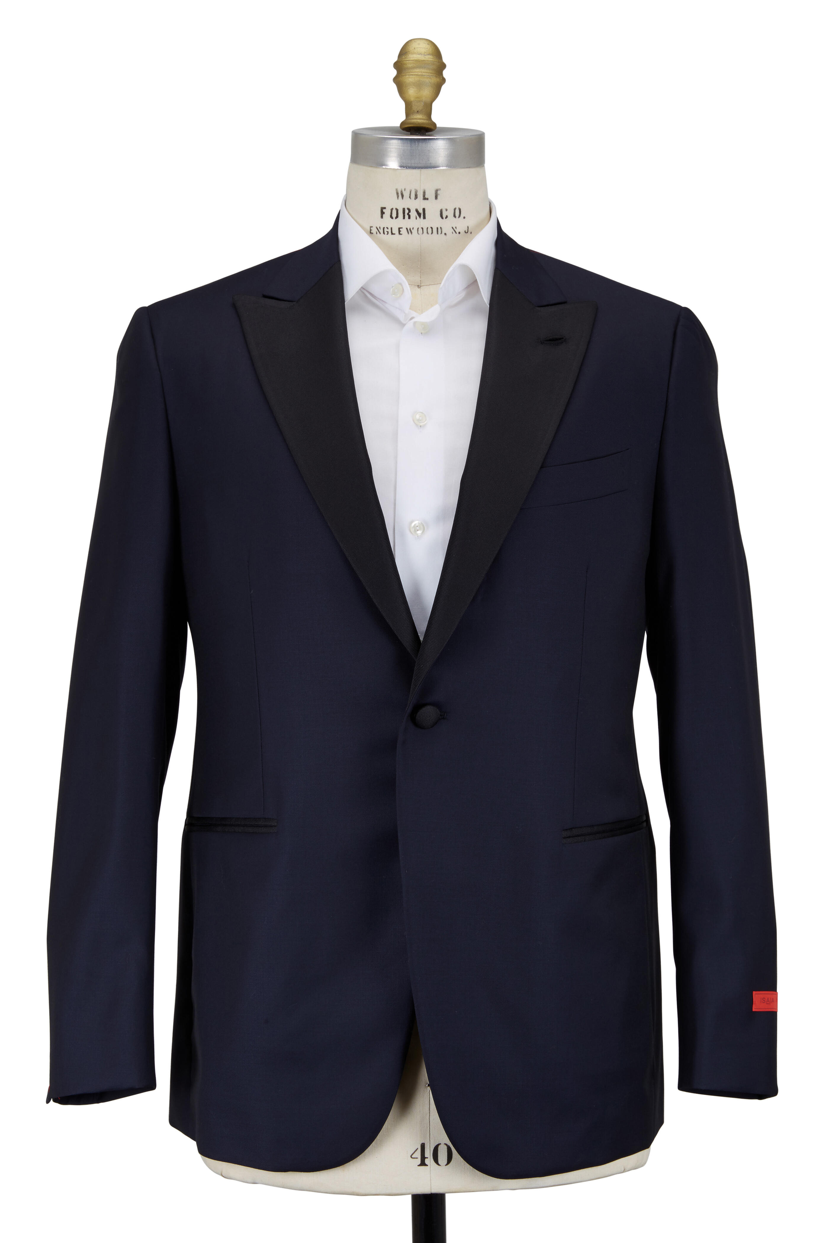 Isaia - Navy Blue Aquaspider Wool Tuxedo - view 2
