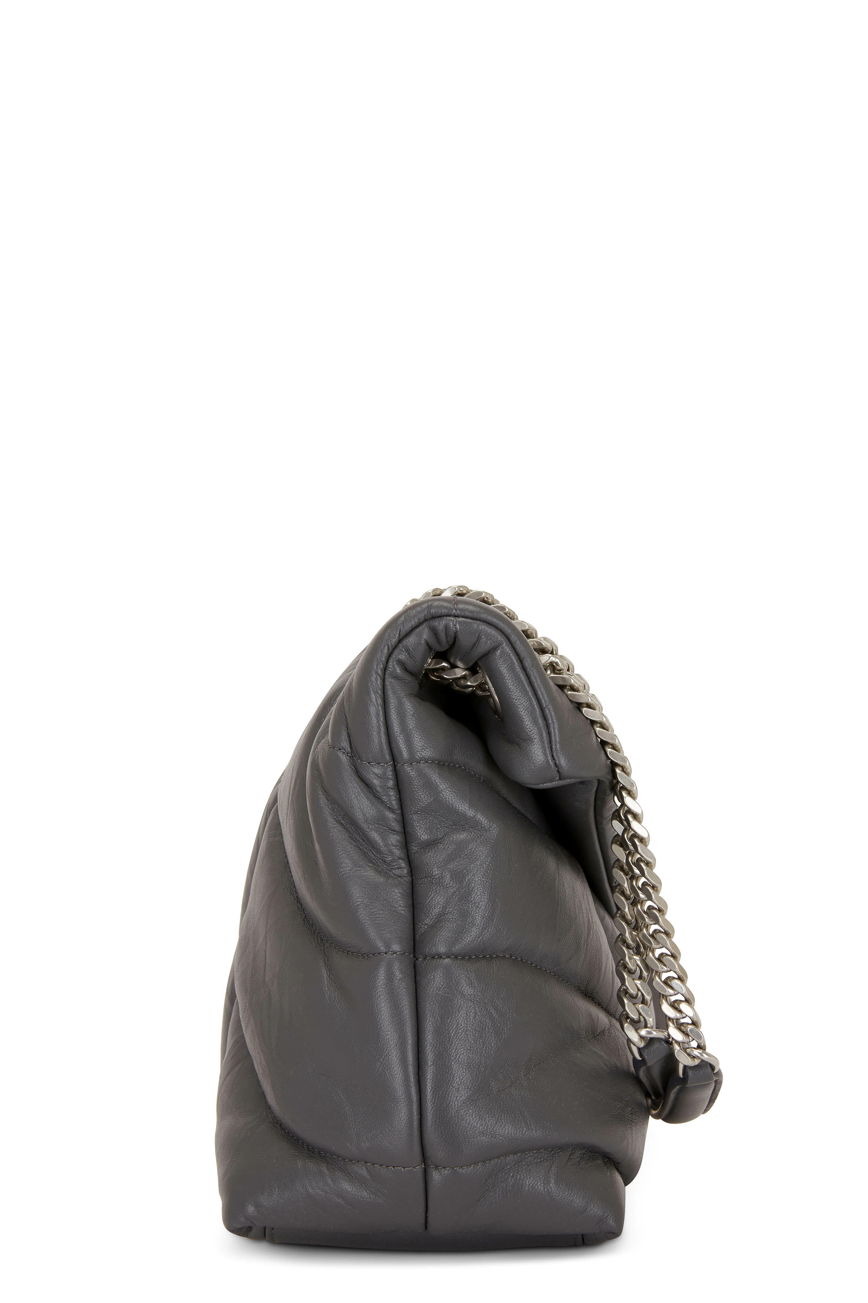 Saint Laurent - Storm Leather Monogram Hobo Shoulder Bag