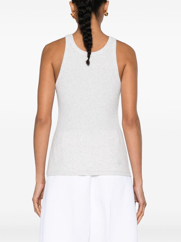 Totême - Curved Light Gray Rib Tank Top