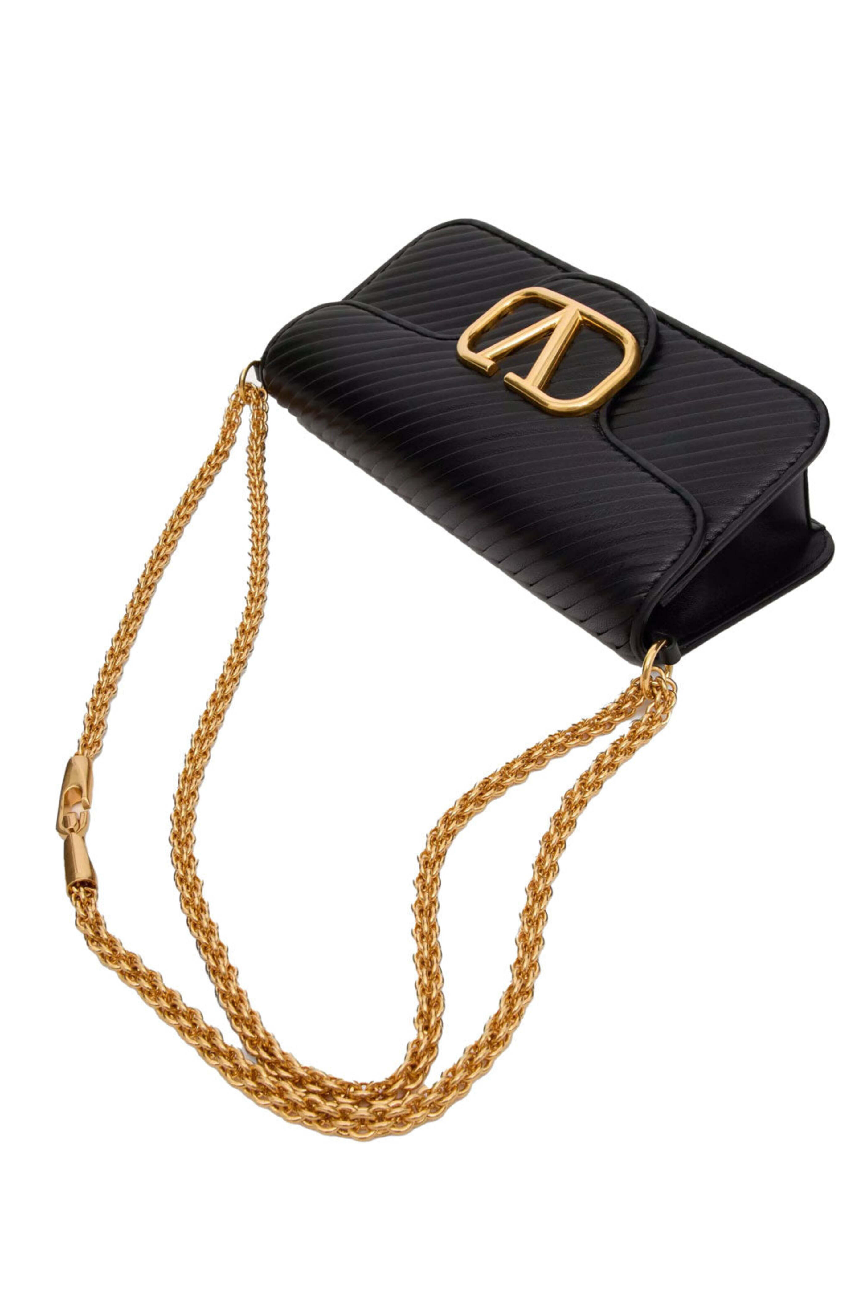 Valentino Garavani - Loco Pleated Nappa Shoulder Bag in Nero