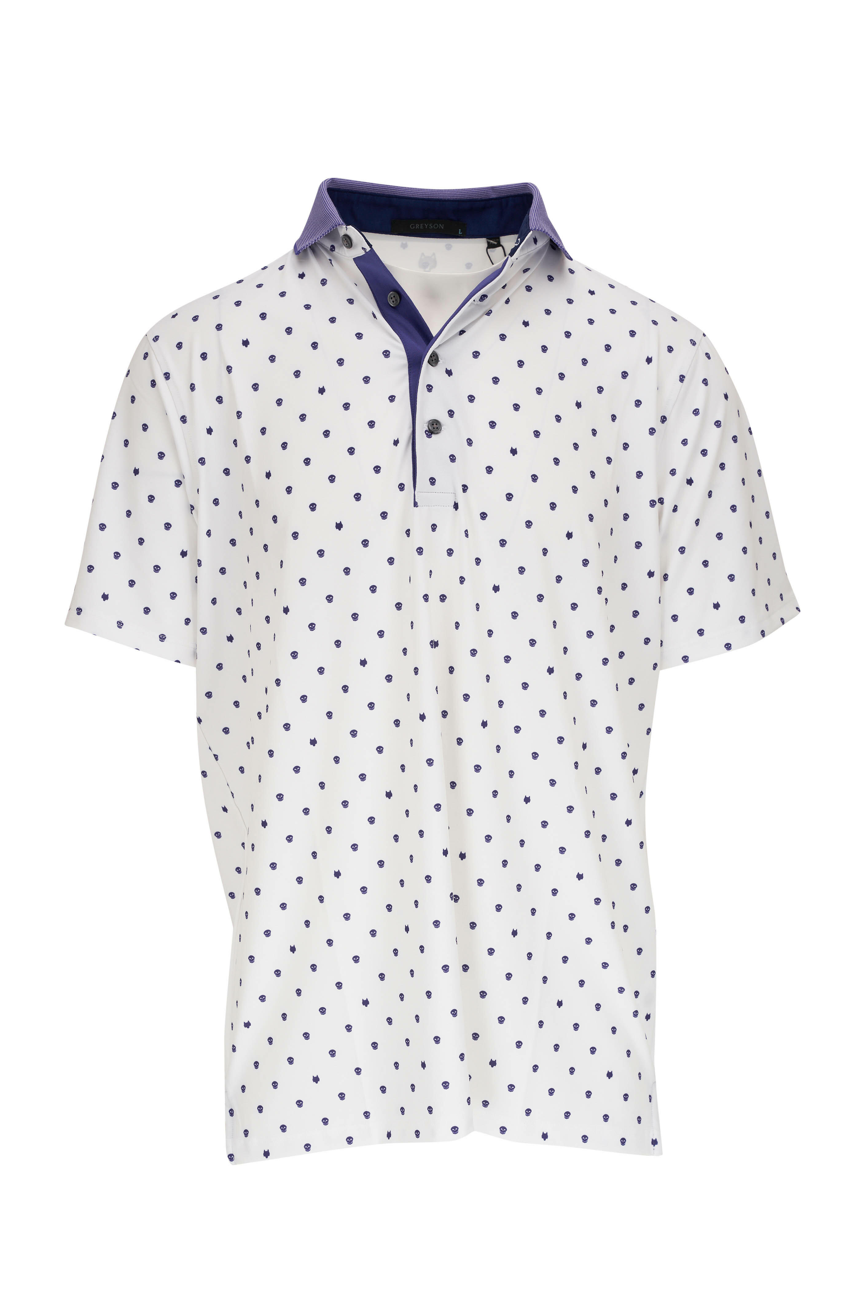 Greyson - Voodoo Arctic White & Purple Print Polo