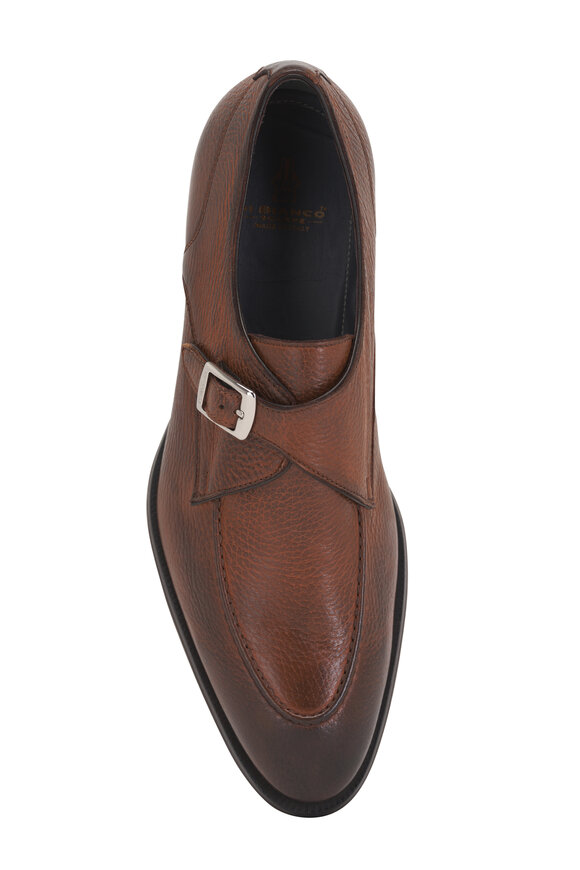 Di Bianco - Light Brown Leather Monk Strap Dress Shoe