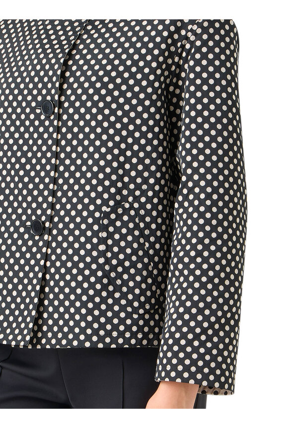 Akris Punto Black & Cream Reversible Polka Dot Jacket - view 4