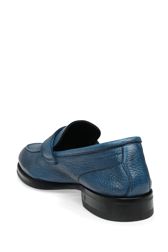 Scarpe di Bianco Aviano Cervo Indigo Leather Loafer - view 3