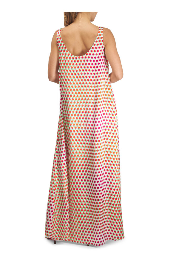 Dries Van Noten Draz Ecru Multi Polka Dot Print Silk Maxi Dress - view 4