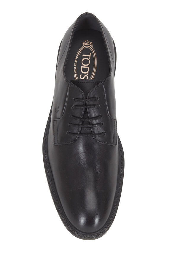 Tod's - Gomma Black Leather Derby Shoe 