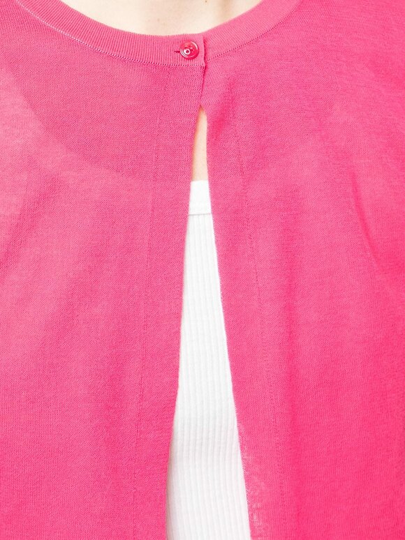 Akris - Pink Crop Single Button Cardigan