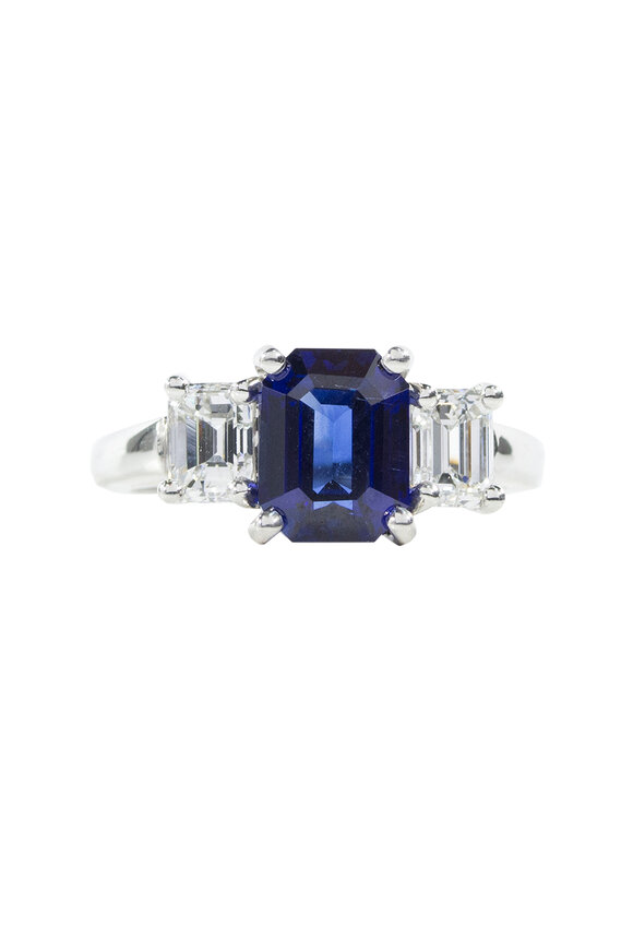 Oscar Heyman Platinum Sapphire & Diamond Ring