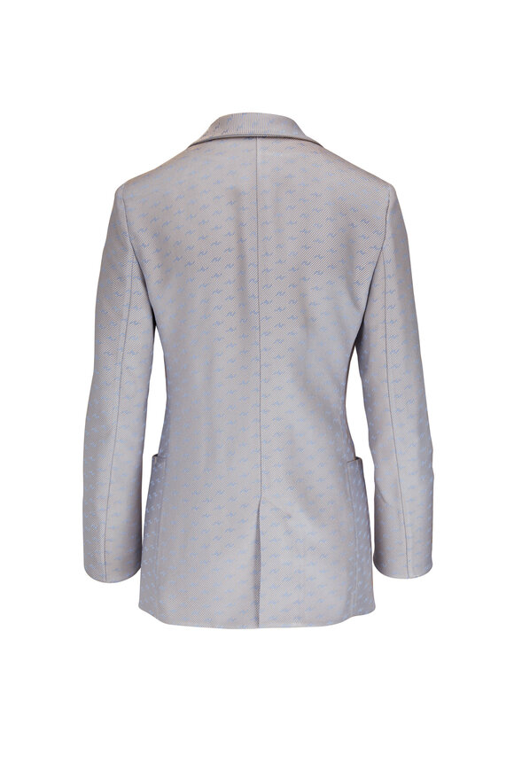 Giorgio Armani - Blue & Silver Bi Color Relaxed Fit Jacket