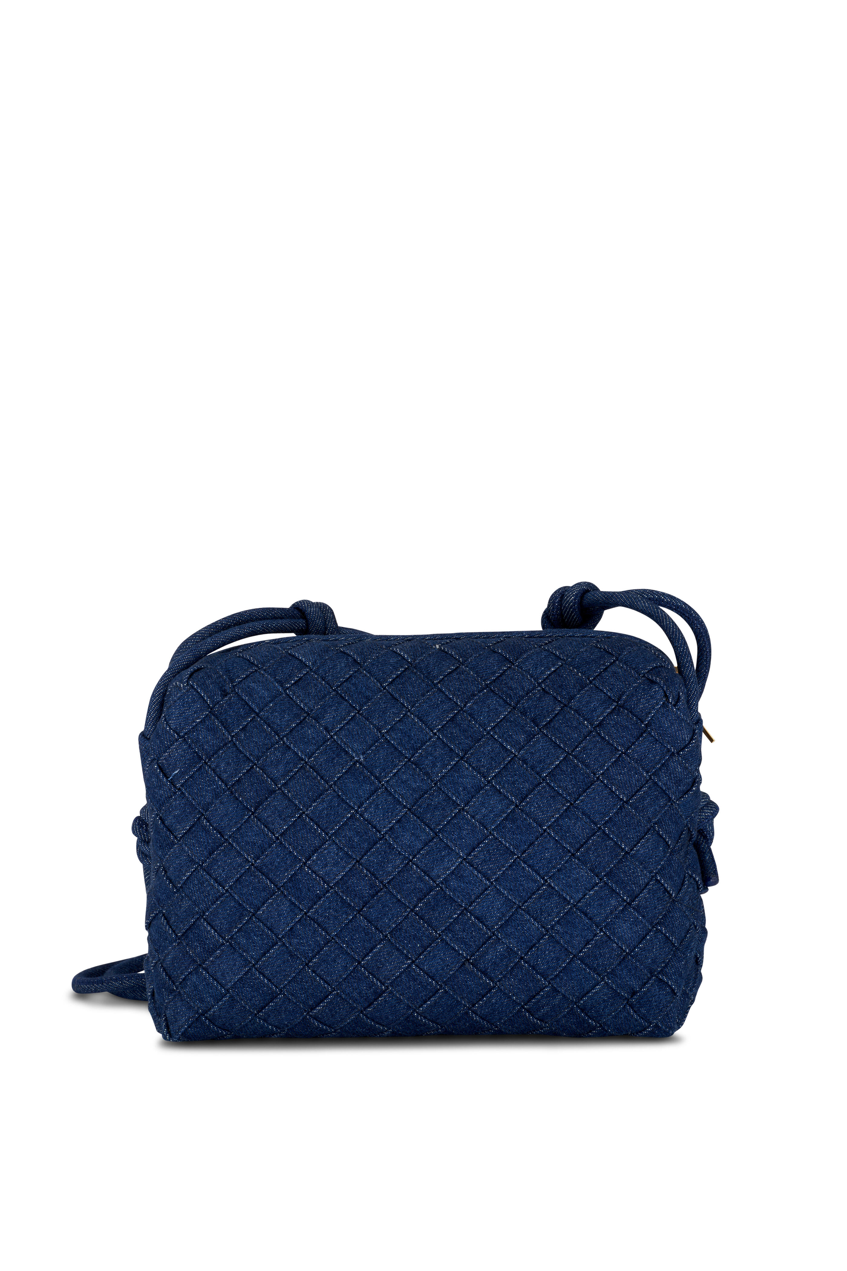 Bottega Veneta Mini Leather Intrecciato Loop Cross-body Bag - Blue - One Size
