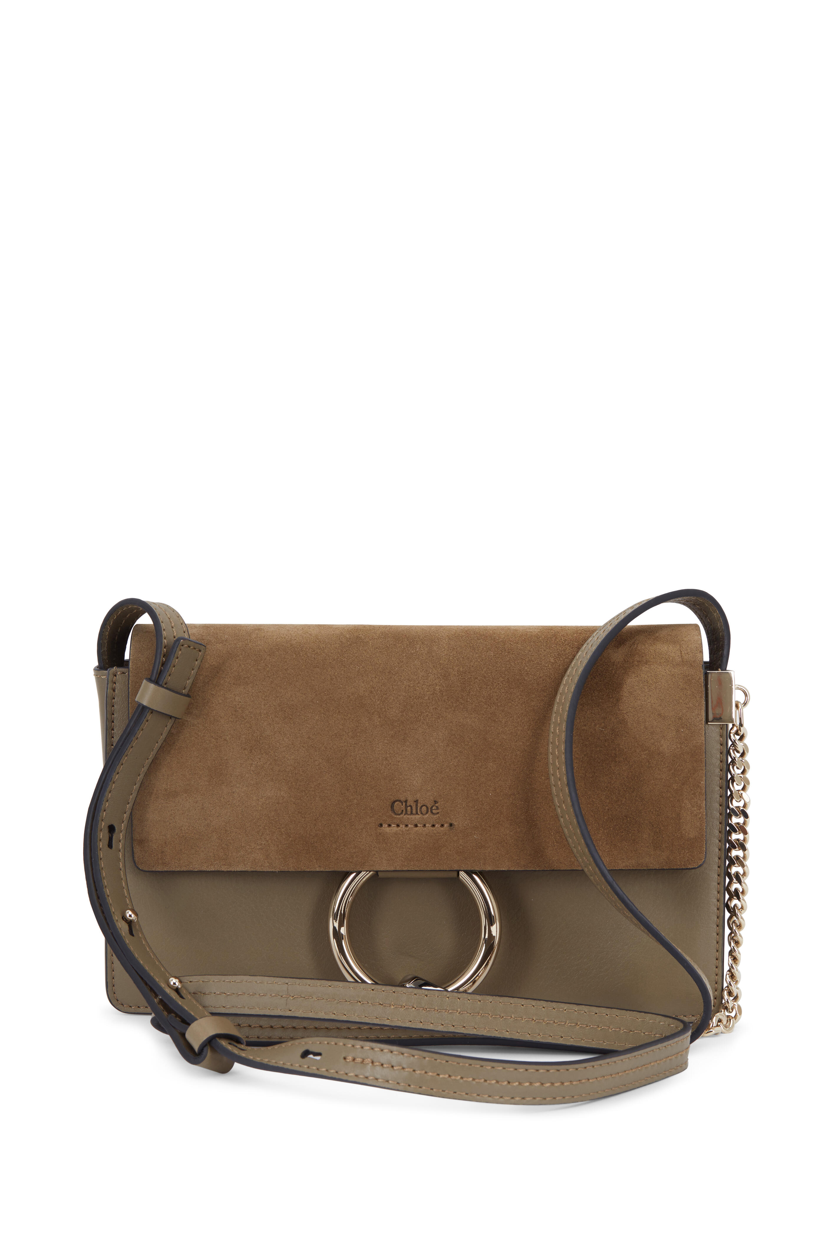 Chloé - Faye Merino Gray Leather & Suede Small Bag