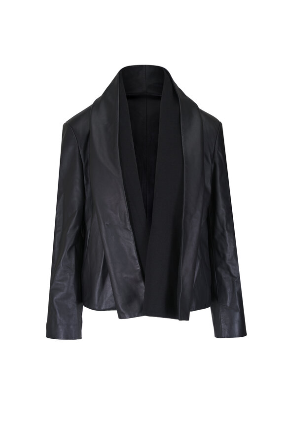 Totême Black Scarf Leather Jacket - view 1