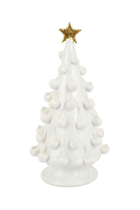 Vietri Foresta White Medium Tree with Gold Star