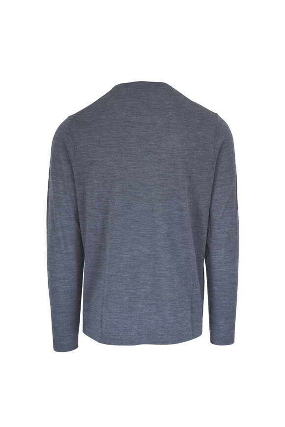Patrick Assaraf Castlerock Gray Wool Crewneck Sweater - view 3