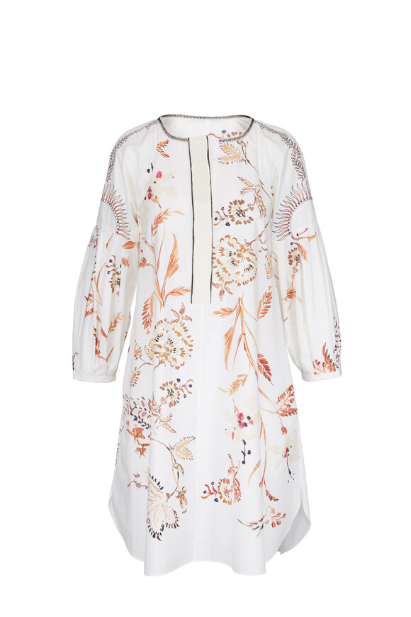 Dorothee Schumacher - White & Brown Printed Floral Dress