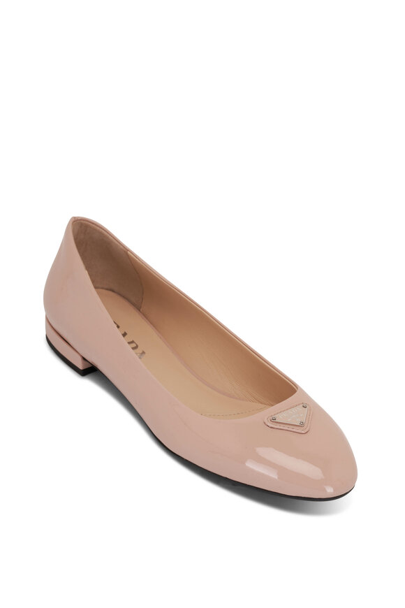 Prada Cipria Patent Leather Ballerina Flat 