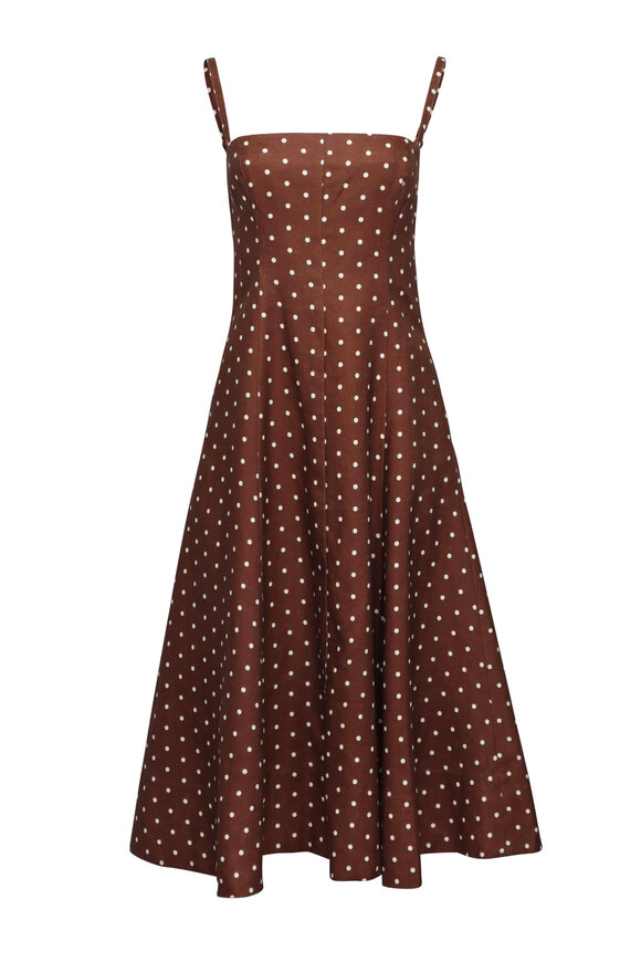 Cara Cara Gimlet Khaki Dots Midi Dress