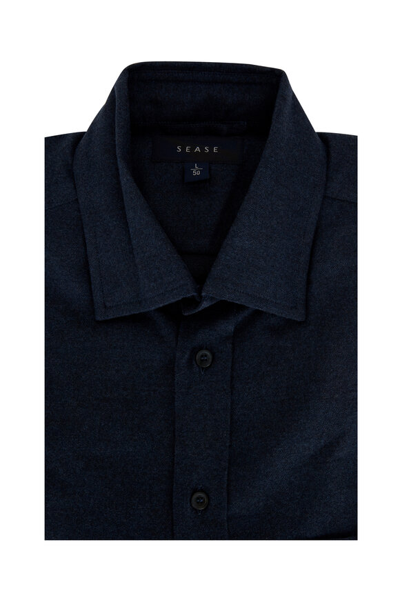 Sease - Navy Flannel Sport Shirt