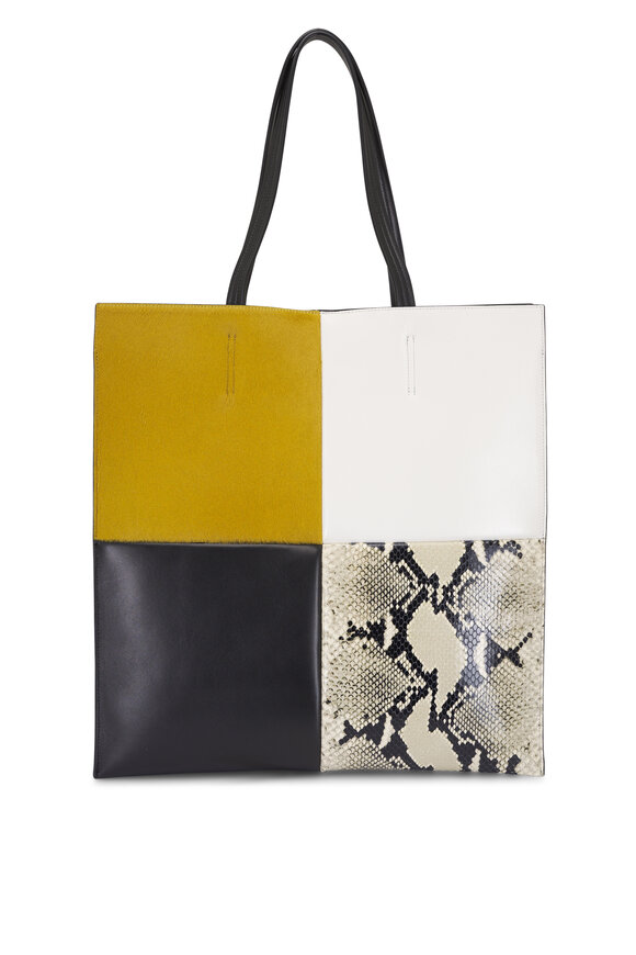 Khaite Piper Fern Multi Patchwork Tote - view 3