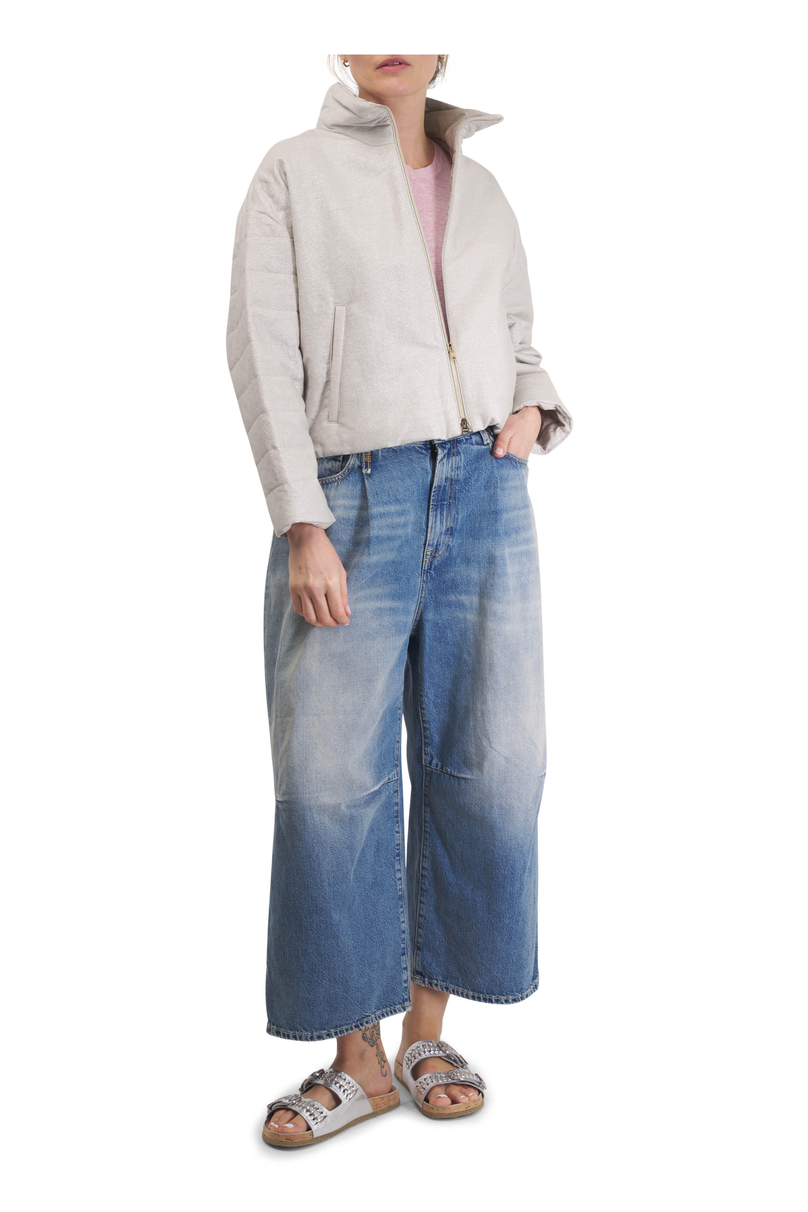 Herno - Chantilly Lurex Padded Short Jacket